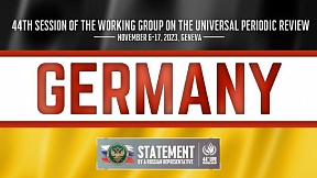 GERMANY, 44th Session of the UNHRC Working Group on the Universal Periodic Review GERMANY, 44th Session of the UNHRC Working Group on the Universal Periodic Review