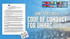 Joint Statement Delivered by a Russian Representative on the Code of Conduct for UNHRC Special Procedures Joint Statement Delivered by a Russian Representative on the Code of Conduct for UNHRC Special Procedures