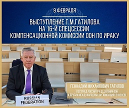 ВЫСТУПЛЕНИЕ Г.М.Гатилова на 16-й спецсессии Компенсационной комиссии ООН по Ираку