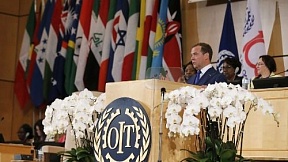 Dmitry Medvedev takes part in a plenary meeting of the 108th Session of the International Labour Conference Dmitry Medvedev takes part in a plenary meeting of the 108th Session of the International Labour Conference