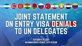 Joint Statement on entry visa denials to UN delegations Joint Statement on entry visa denials to UN delegations